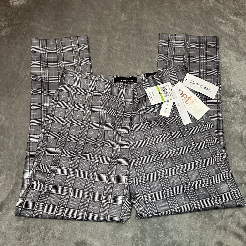 Amanda & Chelsea Black and Gray Checkered Dress Pants